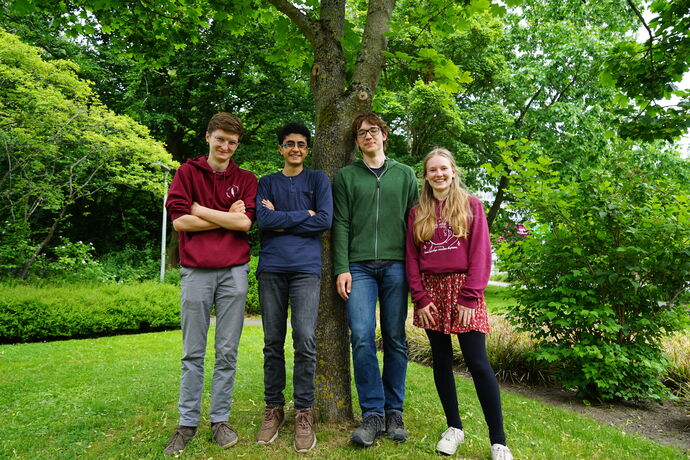 Das deutsche Nationalteam IBO 2022 (v.l. n.r.): Kasimir Reich, Pierre Naguib, Konrad Jannes Köhler und Martha Genzer